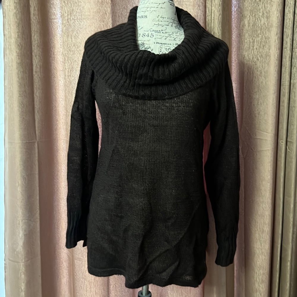 Oh Baby By Motherhood Brown Knitted Cowl Neck Sweater